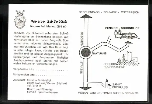 AK Naturns bei Meran, Hotel und Pension Schönblick