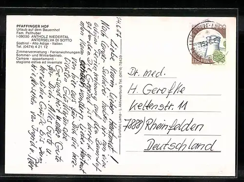 AK Antholz Niedertal, Hotel und Pension Pfaffinger Hof