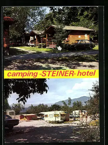 AK Leifers b. Bozen, Camping Hotel Steiner mit Freibad