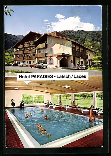 AK Latsch, Hotel Paradies mit Schwimmbad