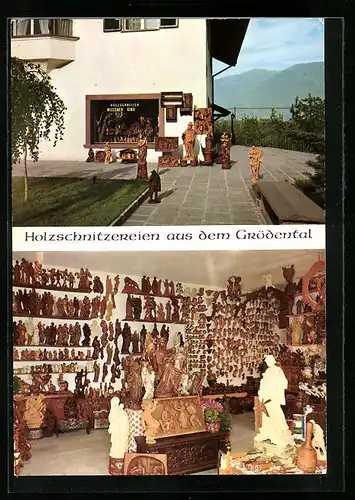 AK Burgstall, Holzschnitzereien aus dem Grödental, Mussner Gino