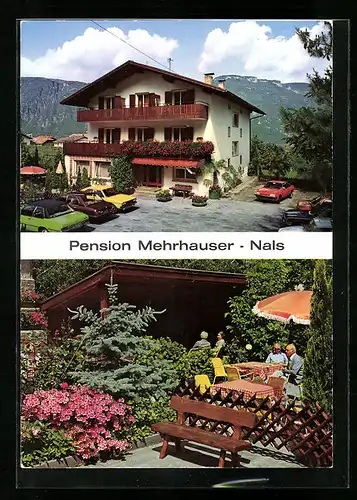 AK Nals b. Meran, Pension Mehrhauser mit Terrasse