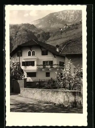 AK Nals, Pension Kreuzwegerhof mit Strassenpartie