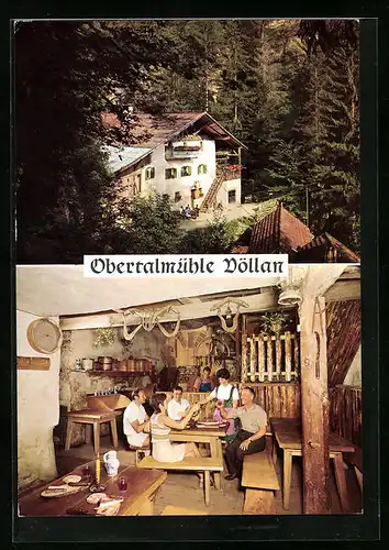 AK Völlan b. Lana, Gasthaus Obertalmühle, Buschenschank an der Römerbrücke