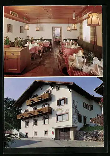 AK Völlan v. Lana, Gasthof Kofler mit Speisesaal