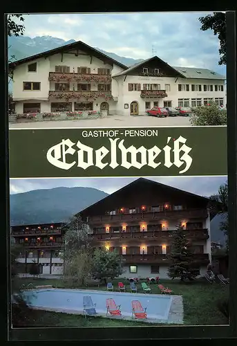 AK Eyrs, Gasthof Edelweiss mit Schwimmbecken