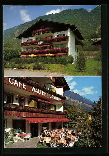 AK Kastelbell-Galsaun, Pension-Café Walter mit Sonnenterrasse