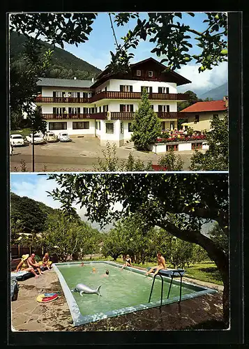 AK Morter, Hotel-Pension Krone mit Schwimmbecken