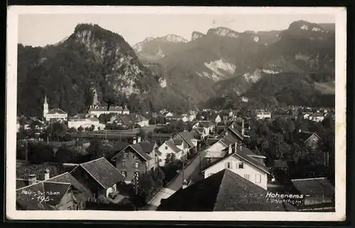 AK Hohenems, Ortsansicht aus der Vogelschau