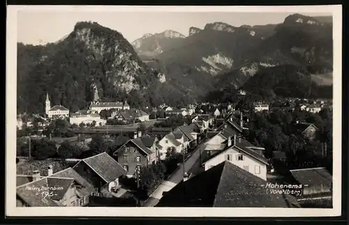 AK Hohenems, Gesamtansicht aus der Vogelschau