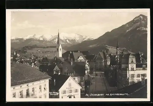 AK Dornbirn, Ortsansicht mit Strassenpartie und Kirche