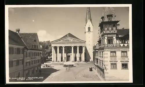 AK Dornbirn, Marktplatz mit Kirche