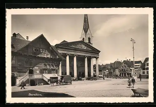 AK Dornbirn, Marktplatz mit Kutsche