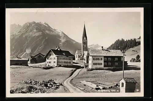AK Mittelberg, Ortsansicht mit Kirche