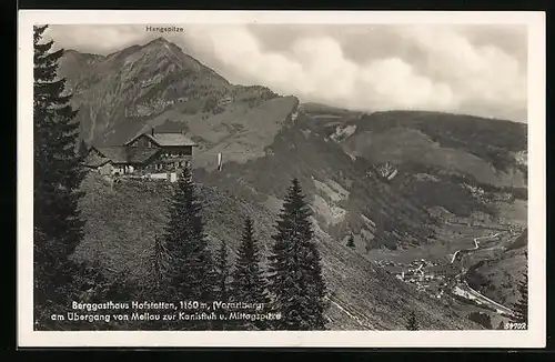 AK Mellau, Berggasthaus Hofstetten mit Hangspitze