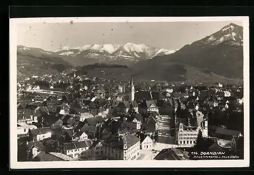 AK Dornbirn, Ballonaufnahme des Ortes