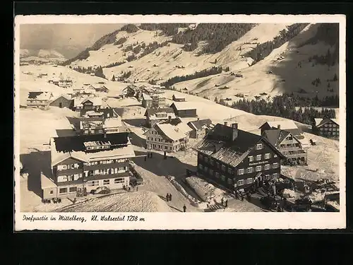 AK Mittelberg, Dorfpartie im Schnee