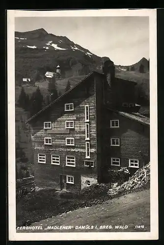 AK Damüls i. Breg. Wald, Berghotel Madlener mit Gebirgslandshcaft