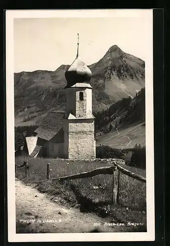 AK Damüls i. Breg. Wald, Ansicht der Gemeindekirche