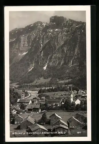 AK Mellau /Breg. Wald, Totalansicht gegen Canisfluh