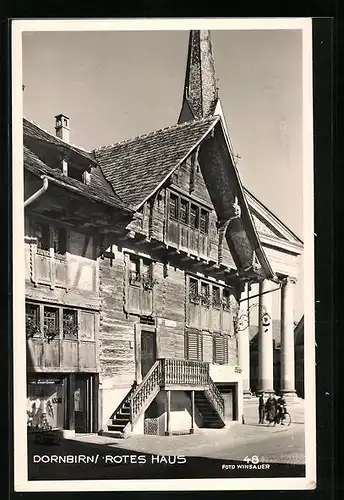 AK Dornbirn, Rotes Haus im Sonnenschein