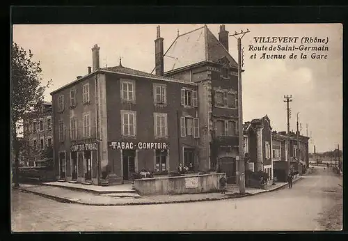 AK Villevert, Route de Saint-Germain et Avenue de la Gare