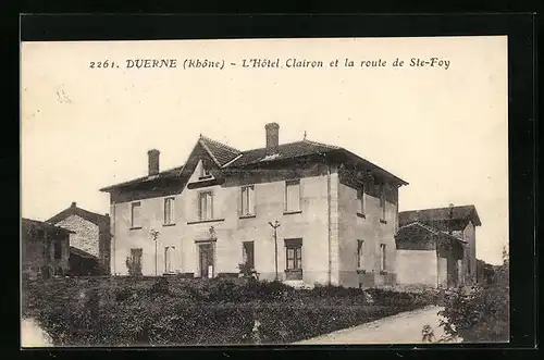 AK Duerne, L`Hôtel Clairon et la route Ste-Foy