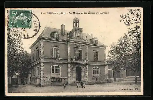 AK Rillieux, La Mairie et les Écoles de Garcons