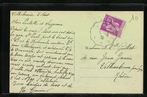 AK Villechenève, Vue des superbes promenades a la Croix du Signy