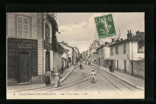 AK Villefranche-sur-Saone, Rue Victor-Hugo