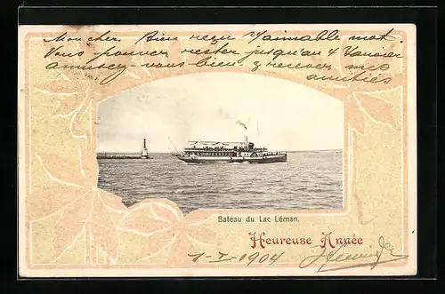 AK Dampfer France auf dem Genfer See
