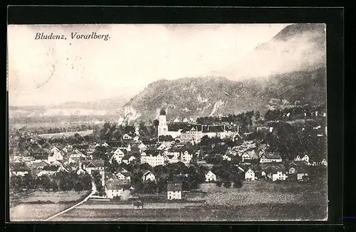 AK Bludenz, Teilansicht mit Kirche