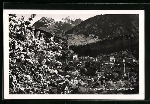 AK Feldkirch, Ortsansicht mit Gurtisspitze