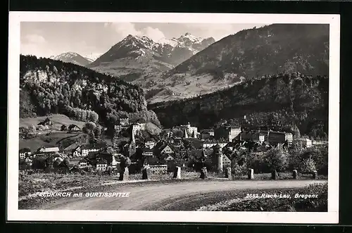 AK Feldkirch, Blick auf den Ort von der Landstrasse aus