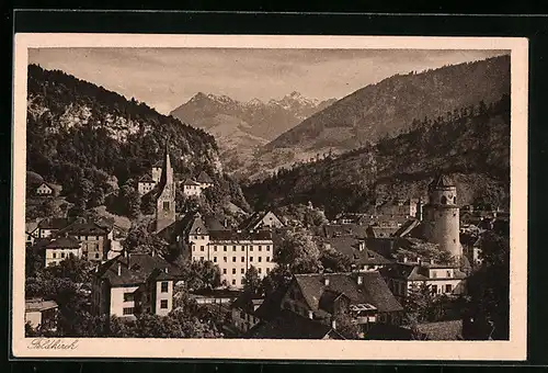 AK Feldkirch, Teilansicht mit Illschlucht