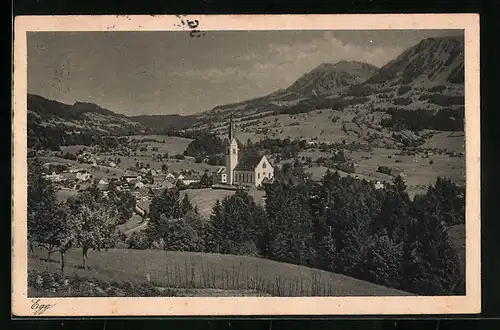 AK Egg, Ortsansicht mit Winterstaude