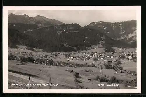 AK Andelsbuch, Blick auf den Ort vom Flugzeug aus