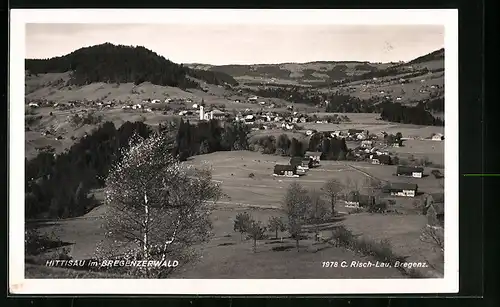 AK Hittisau, Totalansicht mit Umgebung, Fliegeraufnahme