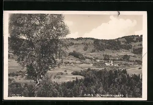 AK Schwarzenberg, Ortsansicht aus der Ferne