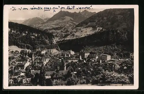 AK Feldkirch, Teilansicht mit Bergblick