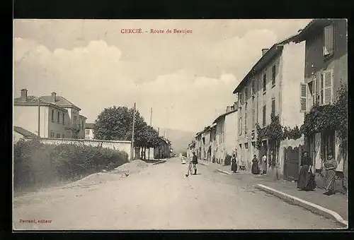AK Cercié, Route de Beaujeu