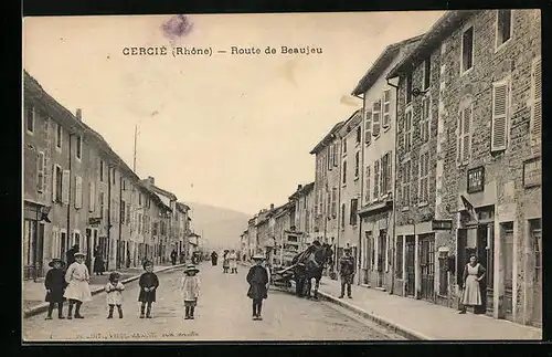 AK Cercié, Route de Beaujeu