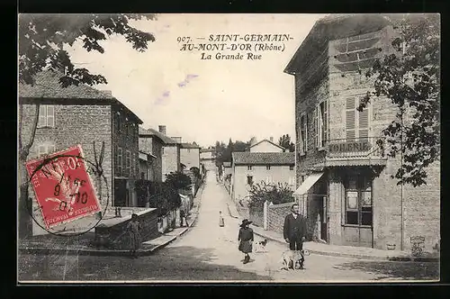 AK Saint-Germain-au-Mont-d`Or, La Grande rue, Strassenpartie