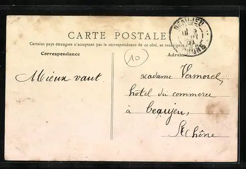 AK Saint-Georges-de-Reneins, Rue de la Gare, Strassenpartie
