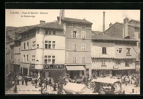AK Tarare, Place du Marché, Maisons du Moyen-Age