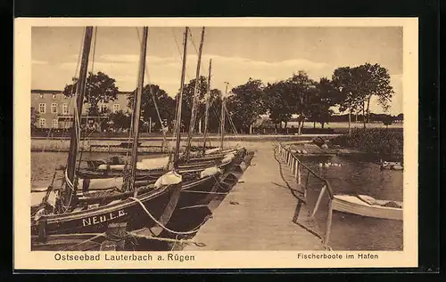 AK Lauterbach a. Rügen, Fischerboote im Hafen