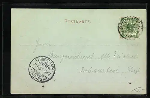 AK Poessneck, Totalansicht mit Schornsteinen