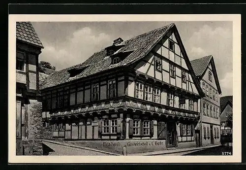 AK Stolberg /Harz, Gasthaus Kupfer - Strassenansicht