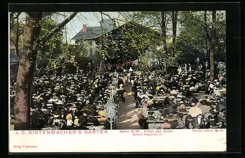 AK Berlin, Gasthaus J. C. Kistenmacher`s Garten Hinter den Zelten, Richard Wagnerstrasse 10