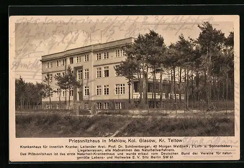 AK Mahlow-Kol. Glasow, Krankenhaus Priessnitzhaus